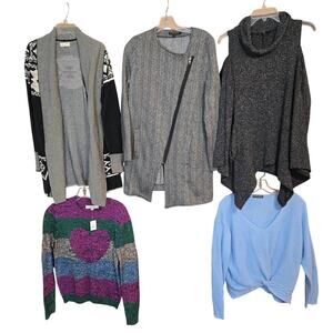 Women's Medium M 8 10 Sweaters Cardigans Pullovers Vests Wholesale Bulk Lot of 5